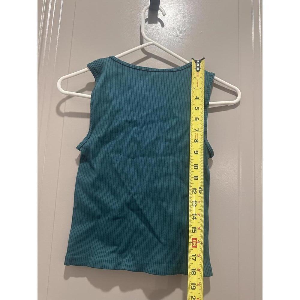 BoomBoom Jeans Women's Ribbed Tank Top Size S Teal Blue - Picture 5 of 5